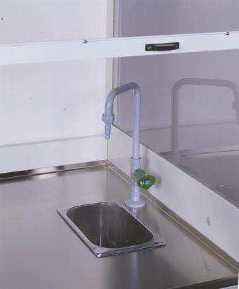 Vasche in acciaio inox con scarico acqua: (LxPxA mm. 240x135x150 - Lt. 4,1) (LxPxA mm. 300x330x200 - Lt. 19) solo per 1200 Combi e 1800 Combi (LxPxA mm. 500x300x200 - Lt.