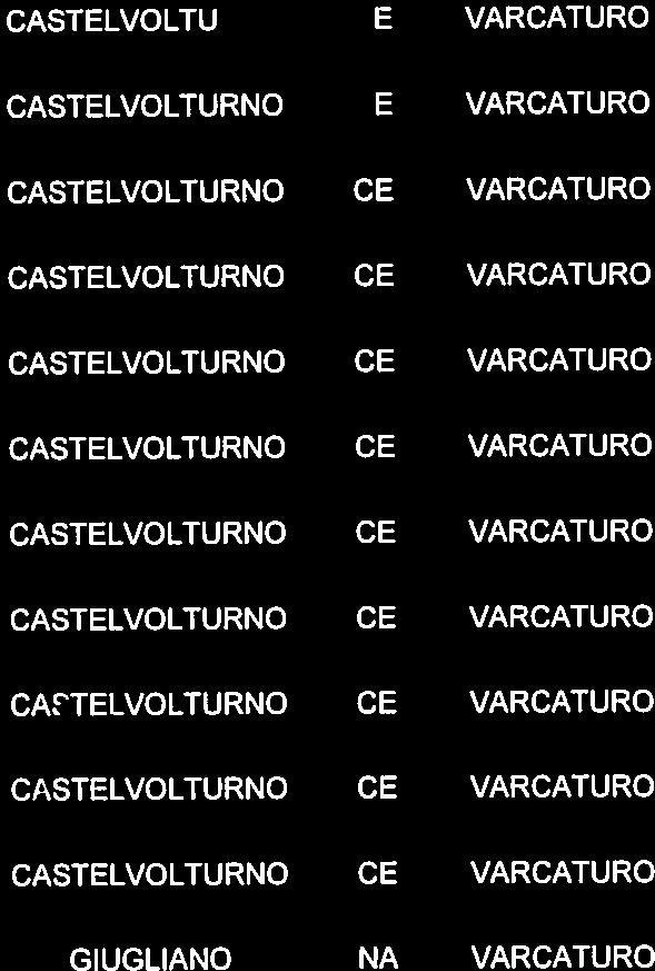 1000 419404-6319 (PARTE) T CASTELVOLTURNO CE VARCATURO 51 511 EU 1000 419404-6319 (PARTE) T CASTELVOLTURNO CE