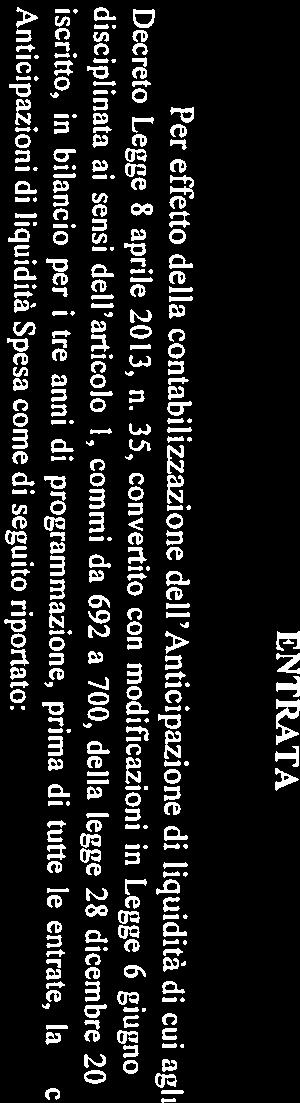 0, è stt Pr fftt dll cntblzzzn dll Antcpzn d lqudtà d cu gl rtcl 3 dl ENTRATA ccrtmnt nl trnn 013-015 dll stm d frt crsct pr l 016, dvut ppunt ll ntrt rgm dll zn spr dscrtt, è rgnvl ptzzr un prvsn d