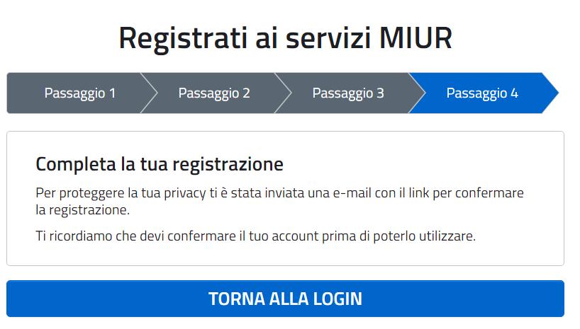 registrazione, che verrà successivamente utilizzato per l invio delle credenziali di accesso al