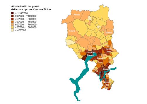 e zone rurali riemergono in modo più evidente analizzando il livello dei prezzi calcolato a