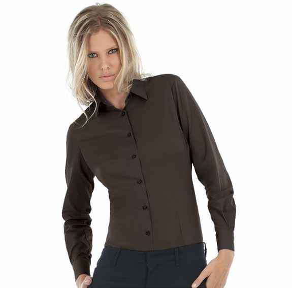 Black tie women Camicia maniche lunghe in poplin (97% cotone pettinato, 3% elastane) dal tessuto morbido. Colletto fuso al corpo dalle eleganti initure per la igura femminile.