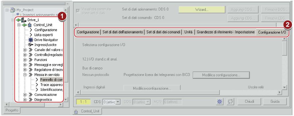 Messa in servizio 4.8 Messa in servizio di base con STARTER 3. Impostare le "Abilitazioni" 4. Accendere il motore. Il convertitore avvia l'identificazione dei dati del motore.