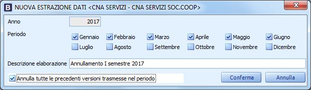 6 ANNULLAMENTO COMUNICAZIONI E possibile procedere all annullamento di intere comunicazioni trasmesse in definitiva. Cliccare Nuovo.