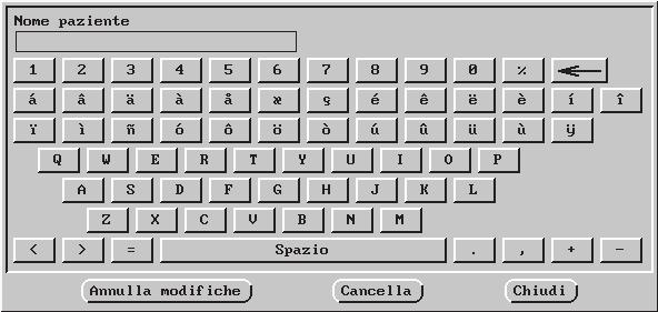 5-18 USO DEL PROGRAMMATORE/REGISTRATORE/MONITOR (PRM) PROGRAMMAZIONE E INTERROGAZIONE un carattere per volta selezionando il tasto con la freccia sinistra sulla tastiera grafica.