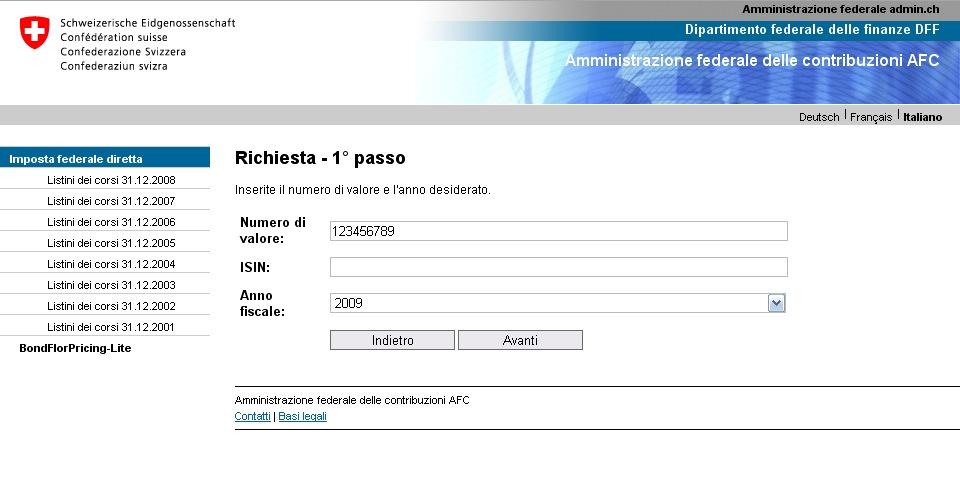 In seguito verrà aperta la prima pagina del processo di richiesta: Ad ogni richiesta indicate il numero di