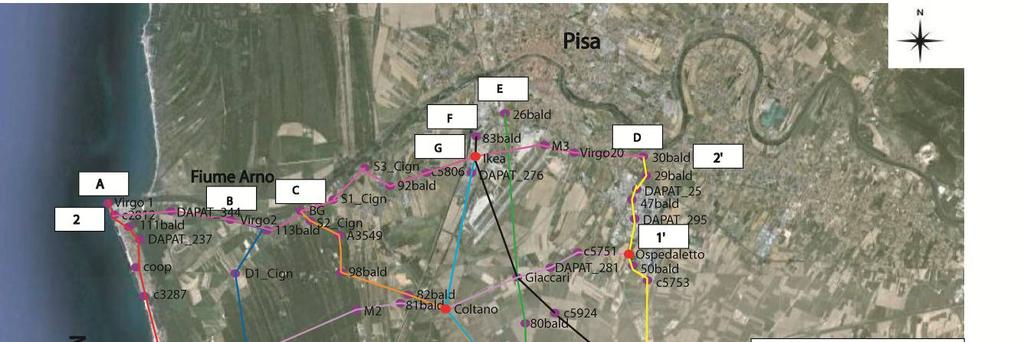 Nello specifico l area di studio si trova compresa tra la foce del Fiume Arno e quella del Canale Scolmatore (Fig.