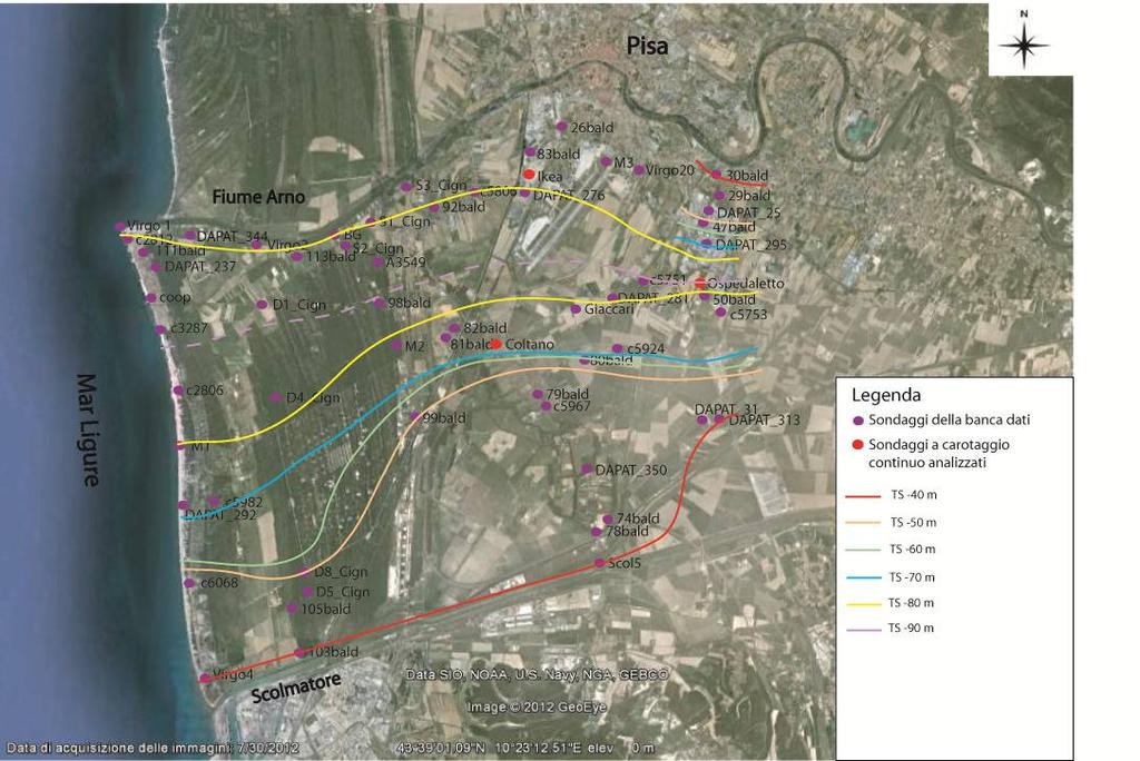 Figura 4: Estensione della paleovalle profonda nell area in esame; il riempimento è connesso alla TS2.