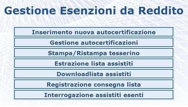 Attuazione decreto Menu delle esenzioni Le