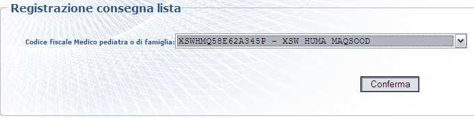 Registrazione consegna lista Assistiti Esenti da Reddito La funzione consente di: registrare l avvenuta