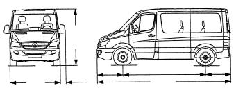 D Legenda: Motore Diesel Modello Common Rail Passo in dm H 311 CDI K 32/35 T.b. o T.a. C E A B F M.T.T. in quintali Carrozzeria Kombi T.b. = veicolo con tetto basso T.a. = veicolo con tetto alto Kombi 311CDI - 315CDI M.