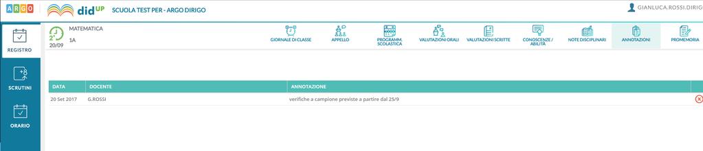 Ciascuna nota disciplinare, ha una differente icona in corrispondenza della colonna Mostra alla famiglia, in funzione del fatto che sia non visibile dalla famiglia, visibile (ma non ancora