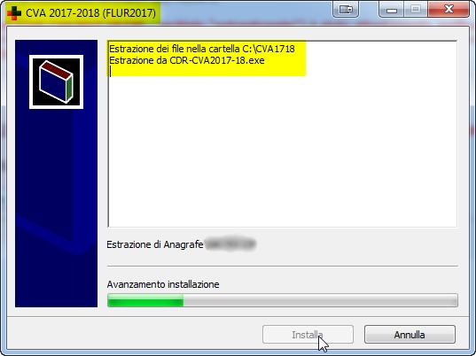 dopo aver cliccato sul pulsante [Installa], estrae/copia il contenuto originale del Software