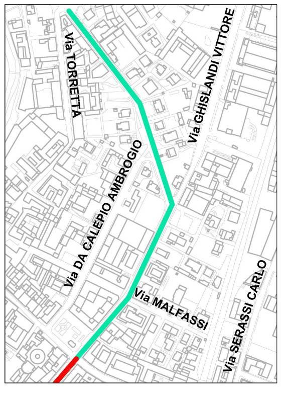 VIA GHISLANDI - VIA NOLI Vie interessate ai lavori Via Ghislandi, Via Noli attraversamento via Borgo Palazzo Via NOLI Durata lavori