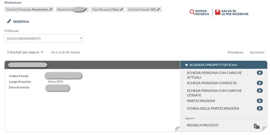 Ricerca Persone La prima operazione è l inserimento dell informazione di base ovvero [CRITERIO PRINCIPALE] Dopo aver