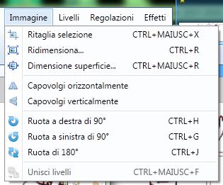 Paint Net Ruotare e specchiare Le immagini, o parti di esse, possono essere ruotate o specchiate.