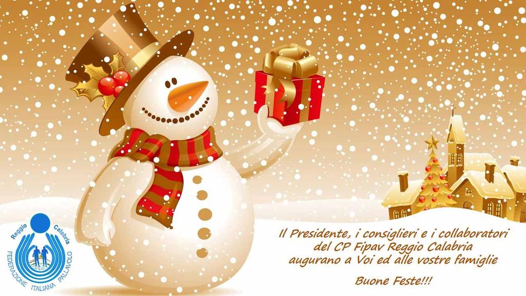FESTIVITA NATALIZIE COMUNICAZIONE E AUGURI CHIUSURA COMITATO FESTIVITÀ NATALIZIE Si comunica che il CP Fipav di Reggio Calabria rimarrà chiuso per le festività natalizie a partire da Mercoledì