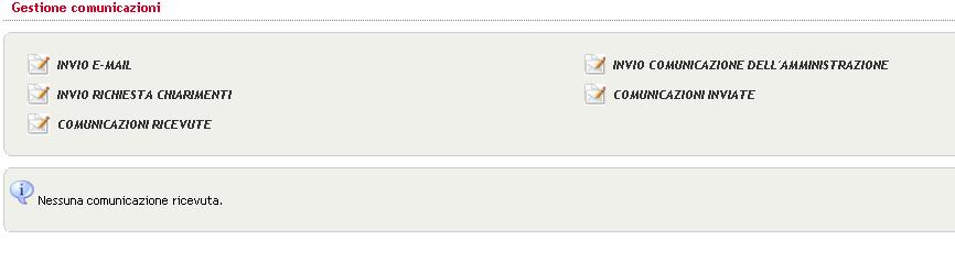 è possibile prendere visione delle comunicazioni ricevute e inviate, nonché inviare nuove comunicazioni ai partecipanti (è buona norma