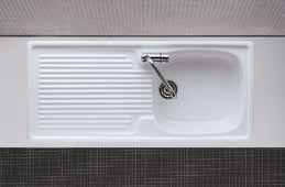 Furniture sink Florence left draining board. Fregadero para mueble Florence con escurridor a izquierda. 5005 122x50xh23 42 10 240,00 Sifone 1 via con piletta. Siphon with one draining outlet.