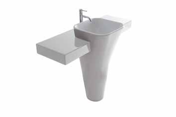 Scarico a parete, kit di scarico dell acqua incluso (piletta non inclusa). included (drain not included). Monolito lavabo 50x40 cm. Descarga a pared, kit de descarga incluido (valvula no incluida).