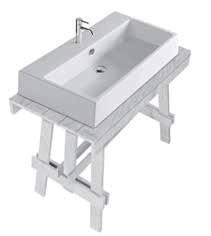 PLUS DESIGN PLUS DESIGN Lavabo cm 100x48 sospeso o d appoggio con bacino rettangolare, monoforo. Fissaggio incluso.