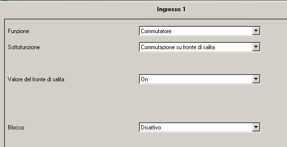 Ingressi (ingressi singoli) Commutatore Per ogni canale sono disponibili 7 opzioni.