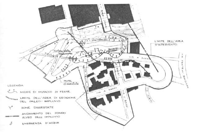 Stralcio planimetrico del versante, tratto da Leone I. (1986) b.