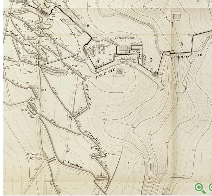 Mappa 1:2000 dello Stato Maggiore Francese, messe a disposizione dall'associazione Cipriani - Comitato