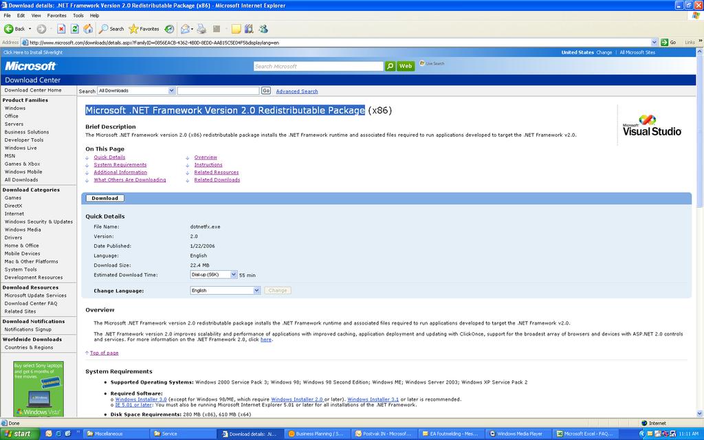 Easy Advertiser (CRD01/00) Italiano.NET FRAMEWORK VERSIONE 2.0 SCARICARE E INSTALLARE 3. Download e installazione di.net Framework Versione 2.0: a. È possibile scaricare il software.