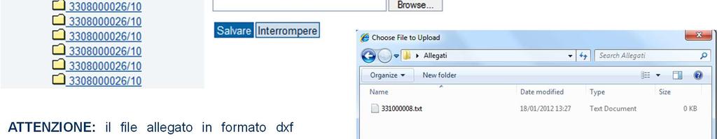 ATTENZIONE: il file allegato in formato dxf dovrà essere salvato e inserito in