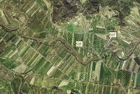 sso d Alemi Figura 4: Ubicazione su ortofoto del 2004 delle opere descritte nelle schede 507 e 505.