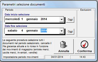 fine la data del giorno attuale (nell esempio