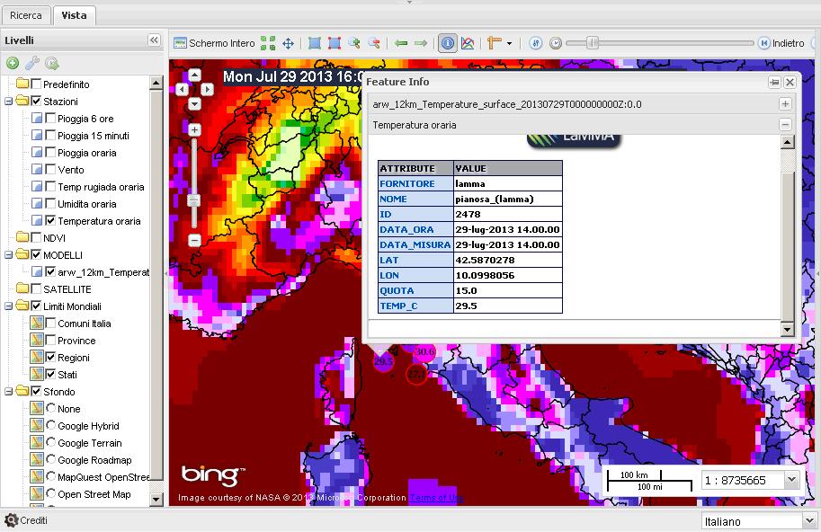 2.2.2 - Possibilità di sovrapporre le osservazioni con i modelli meteorologici