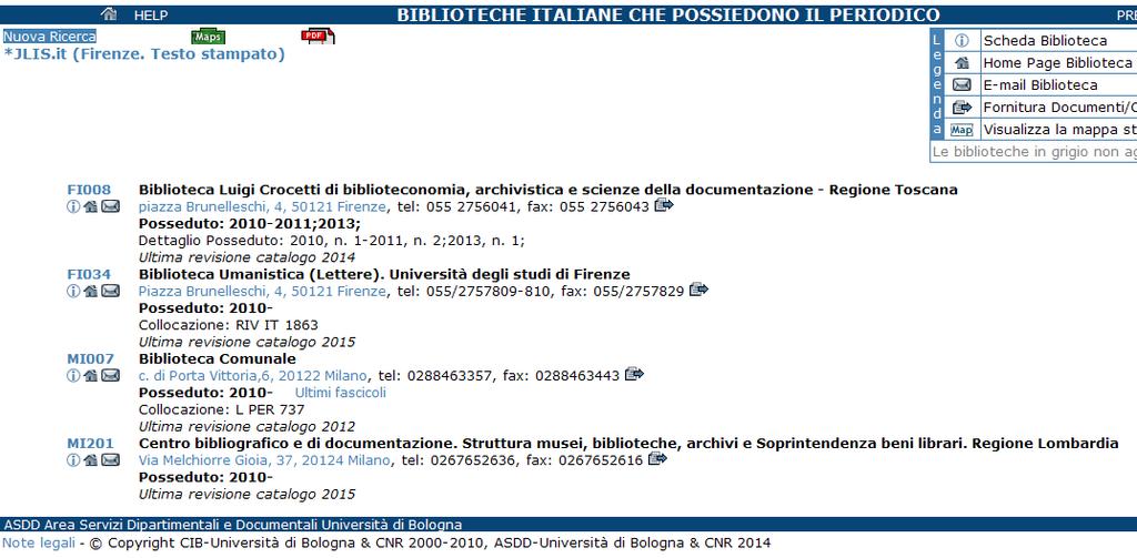 relativa consistenza (=annate possedute) e quindi rivolgermi alla mia biblioteca