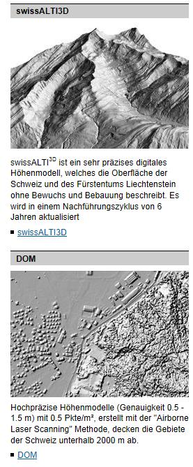 MDT MU realizzato tra il 2000 e il 2008 Mediante laserscanning aereo solo sotto i 2000 m Circa 1 punto ogni 2 m 2 Disponibile in due forme: Quote del terreno (MDT) p.es.