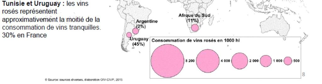 vini rosati nel 2014 (% del