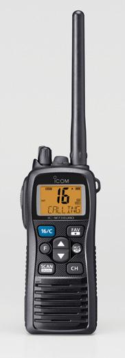 RICETRASMETTITORI VHF PORTATILI ICOM IC-M73 Euro IPX8 Li-Ion Sottile, Elegante, Potente il nuovo VHF nautico dalle caratteristiche professionali Registrazione audio dell ultima chiamata* Questa