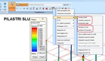 Travi Verifica N/M rappresenta la verifica a pressoflessione delle travi (ok se < 1) Travi Verifica V/T lato calcestruzzo