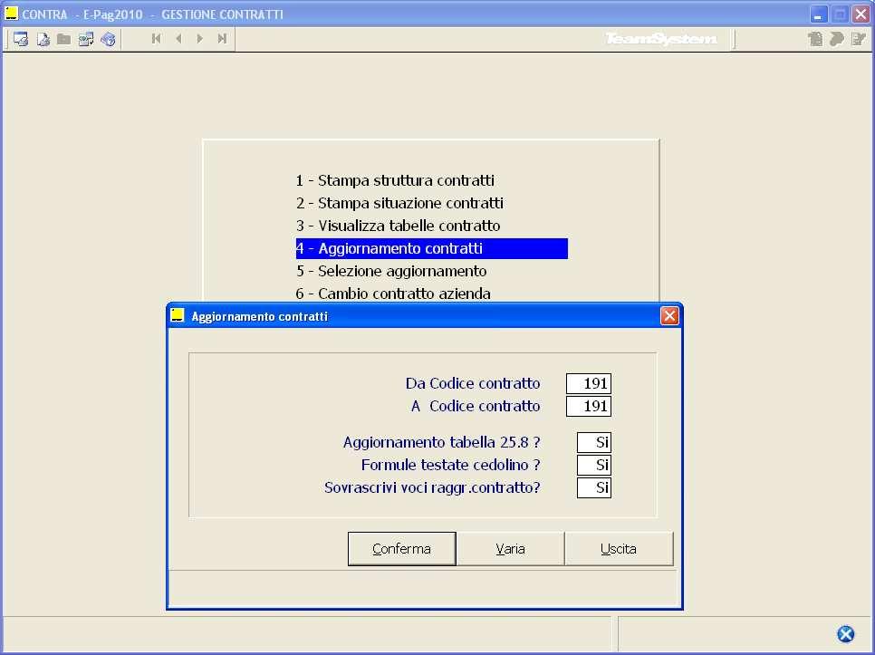 Tale funzione può essere utilizzata quando l utente ha la necessità di personalizzare, solo per alcune aziende, un contratto fornito da TeamSystem senza rinunciare all aggiornamento mensile dei dati.