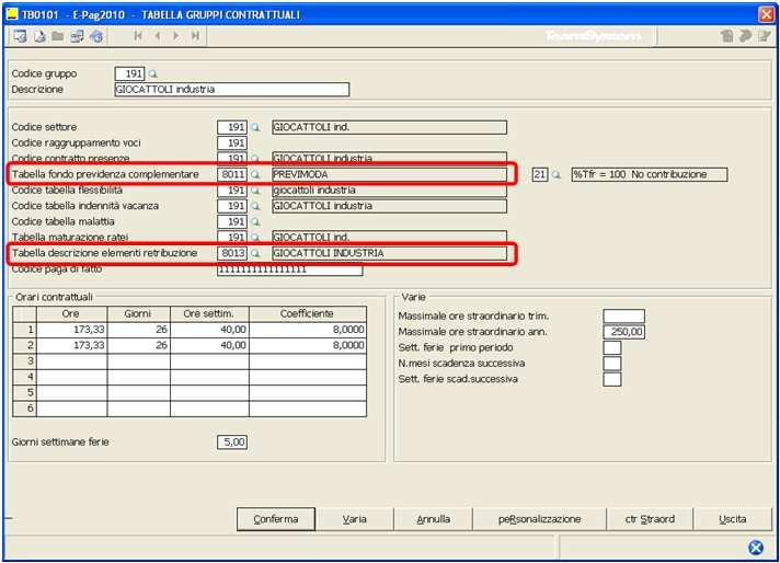 Archivi di base Anagrafiche e gestioni CONTRA TB0101 CONTRATTO DUPLICATO Inoltre, NON vengono duplicate: - le tabelle contributive; - le tabelle contenenti il trattamento a carico dell istituto