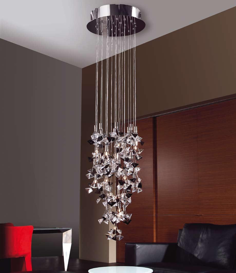 356 kite Sospensione Hanging ceiling lamp P25: Ø 40 H 70/150 cm G4 13 x 20 W