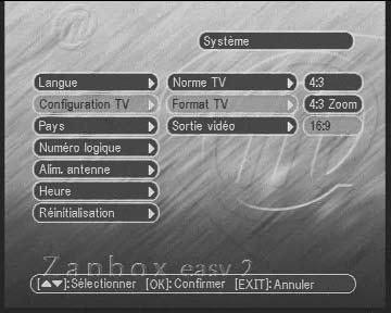 8 - Funzioni varie Funzioni TV In MENU / Installazione / Impostazioni sistema, sono raggruppate le varie funzioni. Il menu Impostazione TV permette di scegliere tra diverse opzioni.
