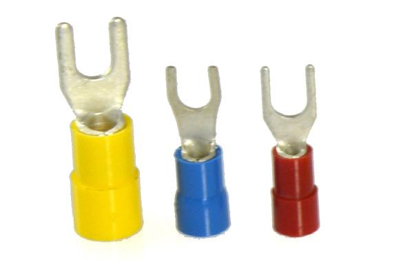 a b PARTIALLY PRE-INSULATED FEMALE PLUG TERMINALS The series of partiay pre-insuated femae pug termina in insuating PVC is suitabe for appications with section ranging from 0.5 mm² to 6 mm².