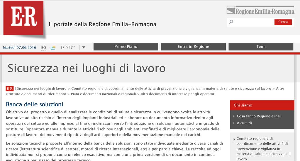 La Banca delle Soluzioni LINK ALLA BANCA http://www.regione.emilia-romagna.