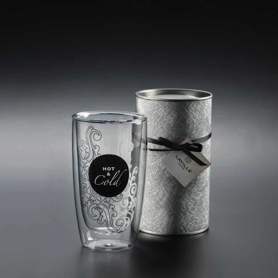 Hot&Cold Realizzato in vetro borosilicato a doppia parete questo elegante e raffinato bicchiere mantiene al