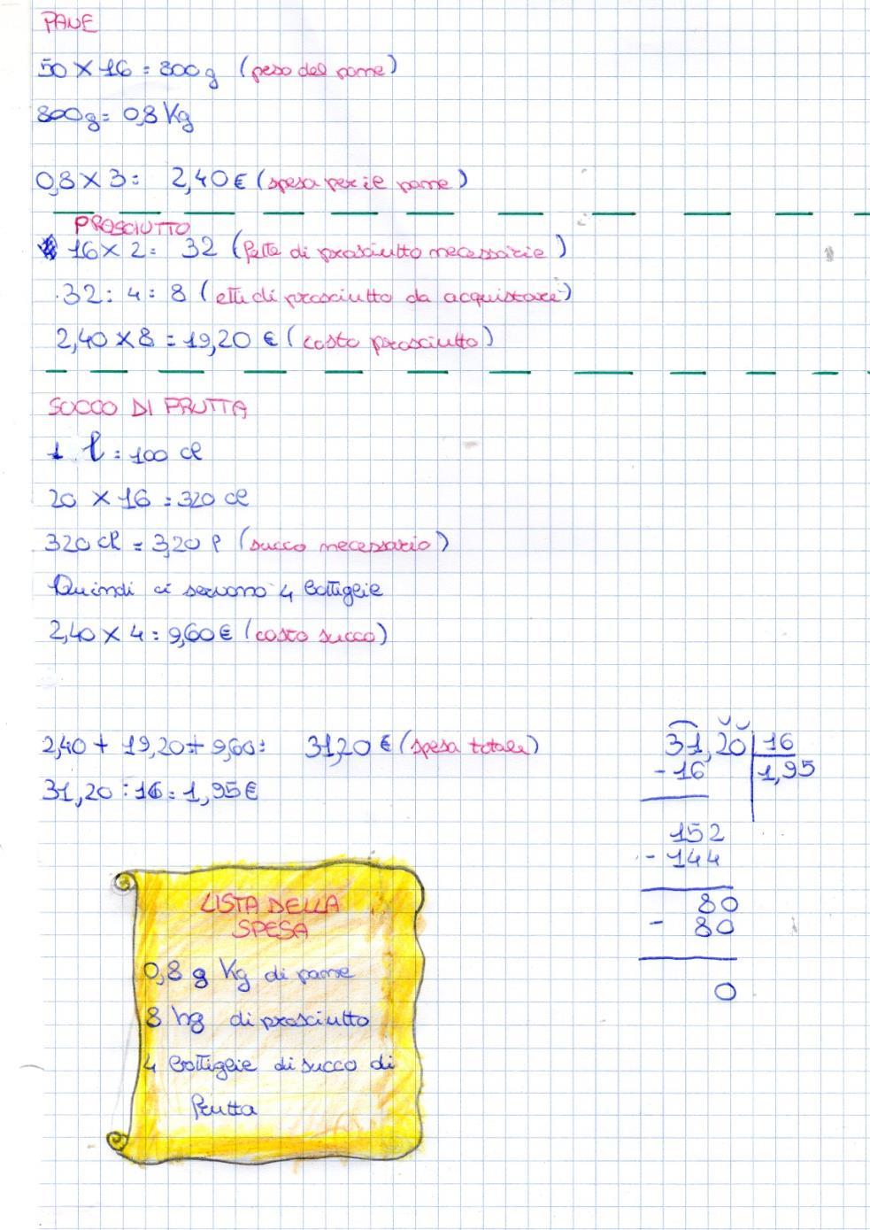 MERENDA A SCUOLA Per la fine dell anno scolastico vogliamo organizzare una merenda: vogliamo mangiare un panino al prosciutto e bere del succo di frutta. Quale somma dovrà portare ciascuno di noi?