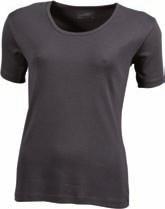 charcoal JN 905 Ladies -T V-Neck T-shirt per donna di soffice cotone elastico a V - 1x1 - Scollo a V -
