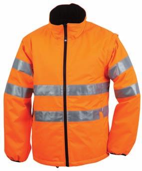 JN 808 Safety Parka Giacca worker con giacca interna staccabile 3XL - Certificato EN 471 classe 3 - Fasce riflettenti - Le cuciture chiuse - Tessuto traspirante e idrorepellente (1.