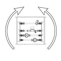 Tronchetto per contatore AFS (8) Valvola 2 vie motorizzabile (9) Servocomando (10) Valvola di bypass (11) Raccordo 3 vie (12) Valvola di bilanciamento 1PE1CI470D Cassetta predisposta per moduli di