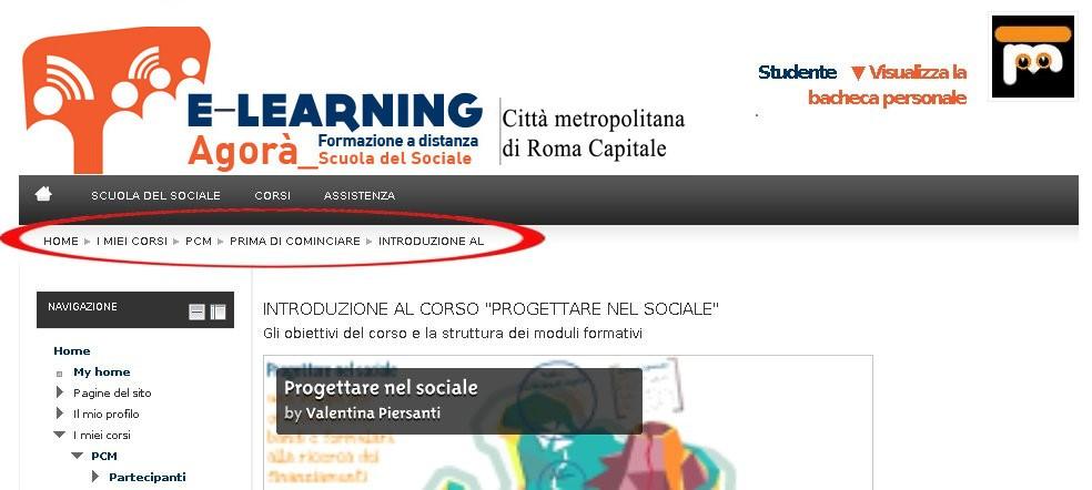 Questo blocco presenta in maniera sintetica gli impegni imminenti (1) che riguardano lo studente che sta navigando e permette di accedere ad un calendario (2)più dettagliato, presentato in modo